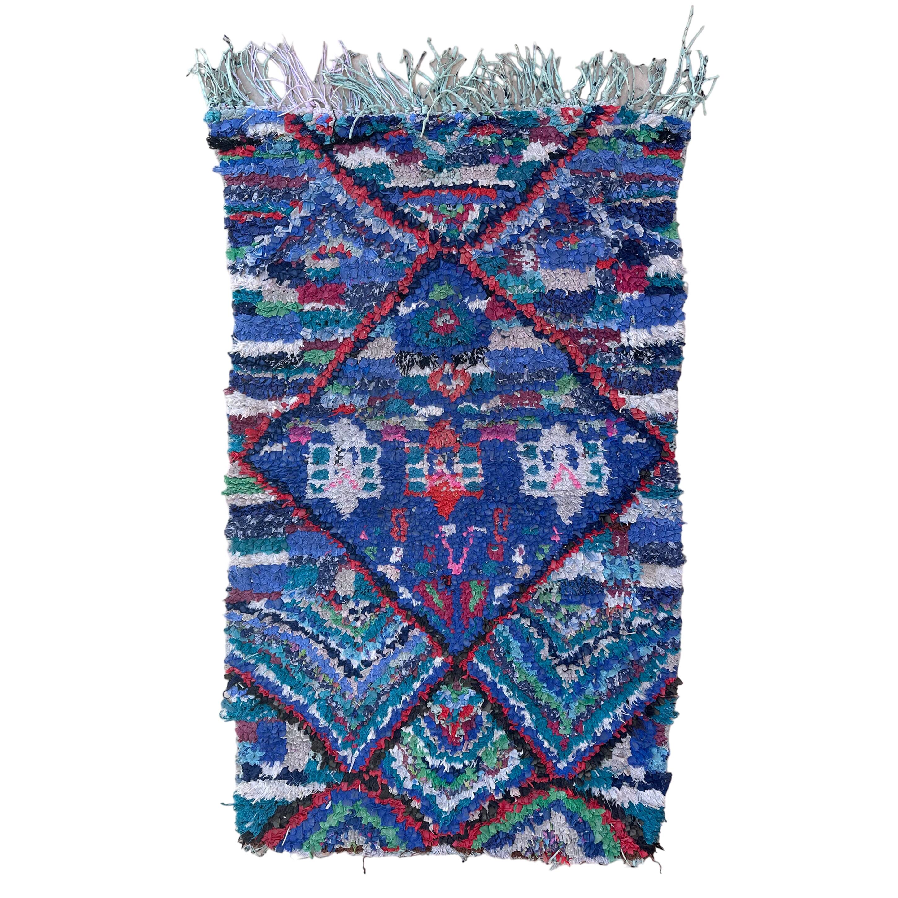 Colorful Boucherouite Moroccan rug - 74 x 129 cm