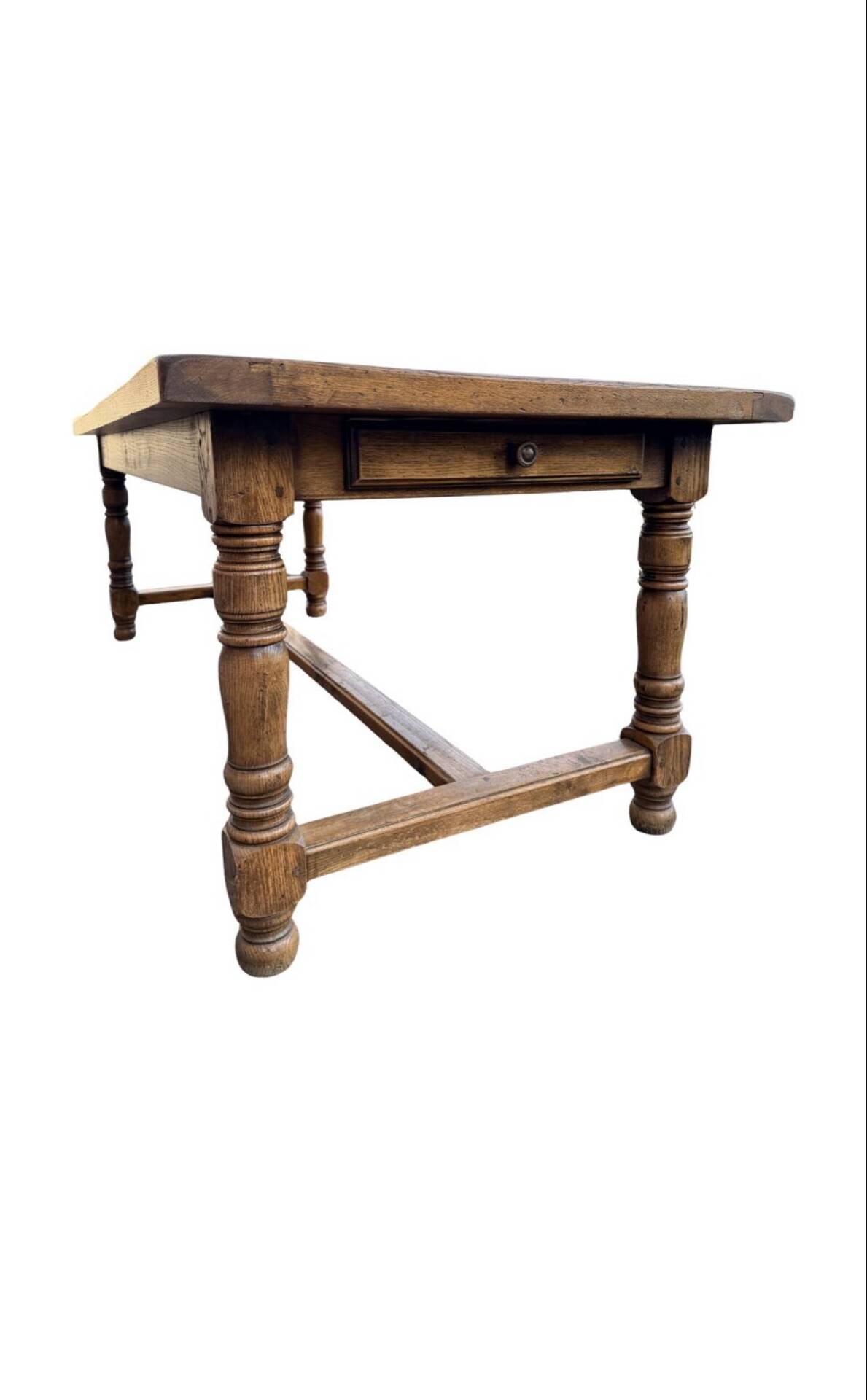 Large farmhouse table made of solid wood