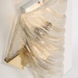 Paire de grandes appliques murales angulaires en verre Murano par Hillebrand, Allemagne, années 1960