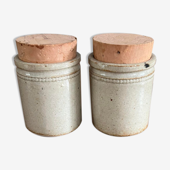 Bourdon Frère Paris stoneware spice jars