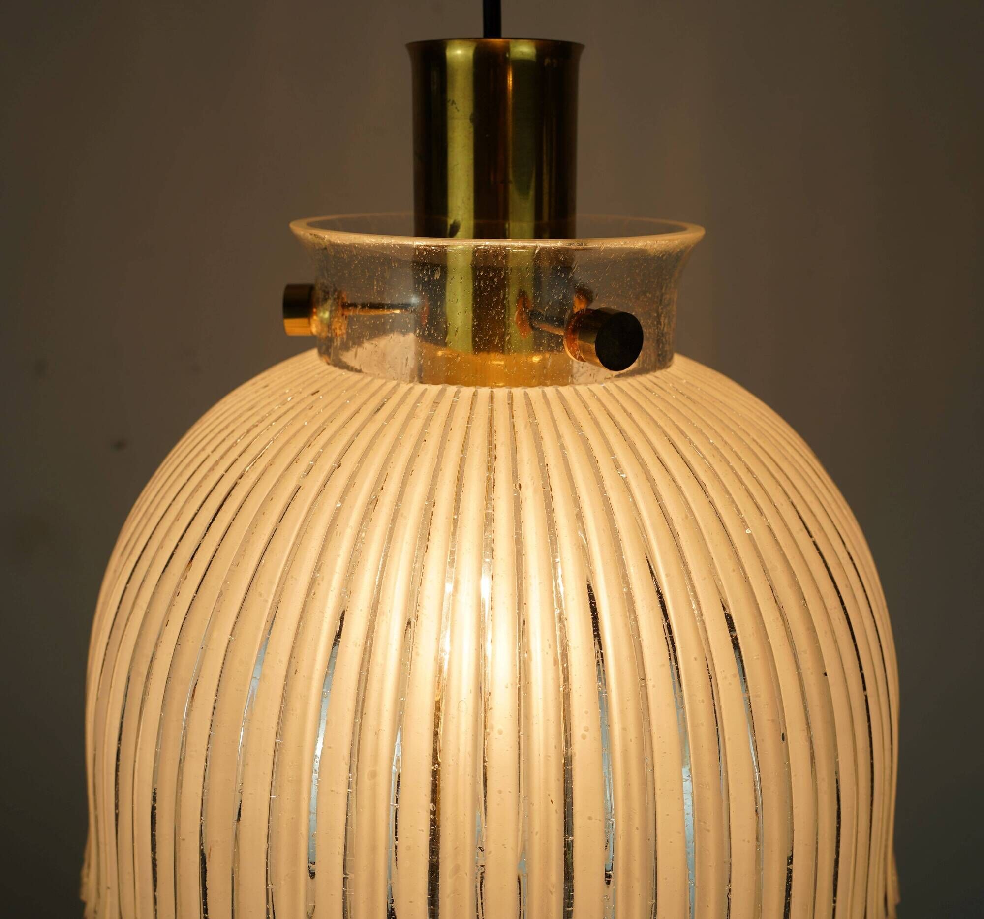 limburg mid century PENDANT LIGHT model P 239 a 4168 glass and brass 1960s