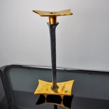 Brutalist candlestick by David Marshall, bronze and aluminum, Spain, 1970