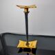 Brutalist candlestick by David Marshall, bronze and aluminum, Spain, 1970