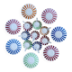 8 cups and 7 saucers with Badonviller stripes