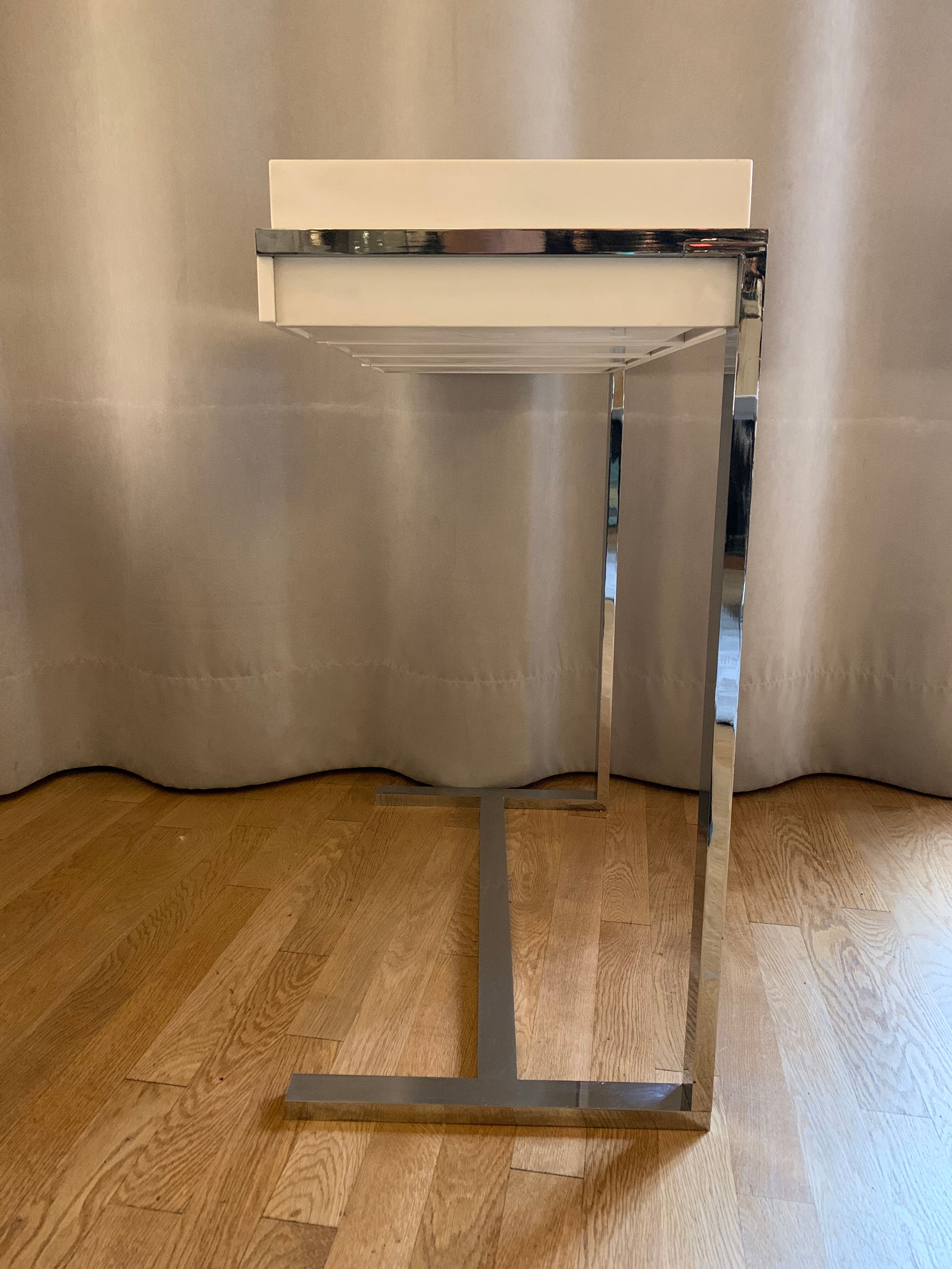 Corian & stainless steel cutlery console matrix