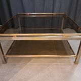 Table basse Guy Lefevre en acier et bronze
