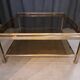 Table basse Guy Lefevre en acier et bronze