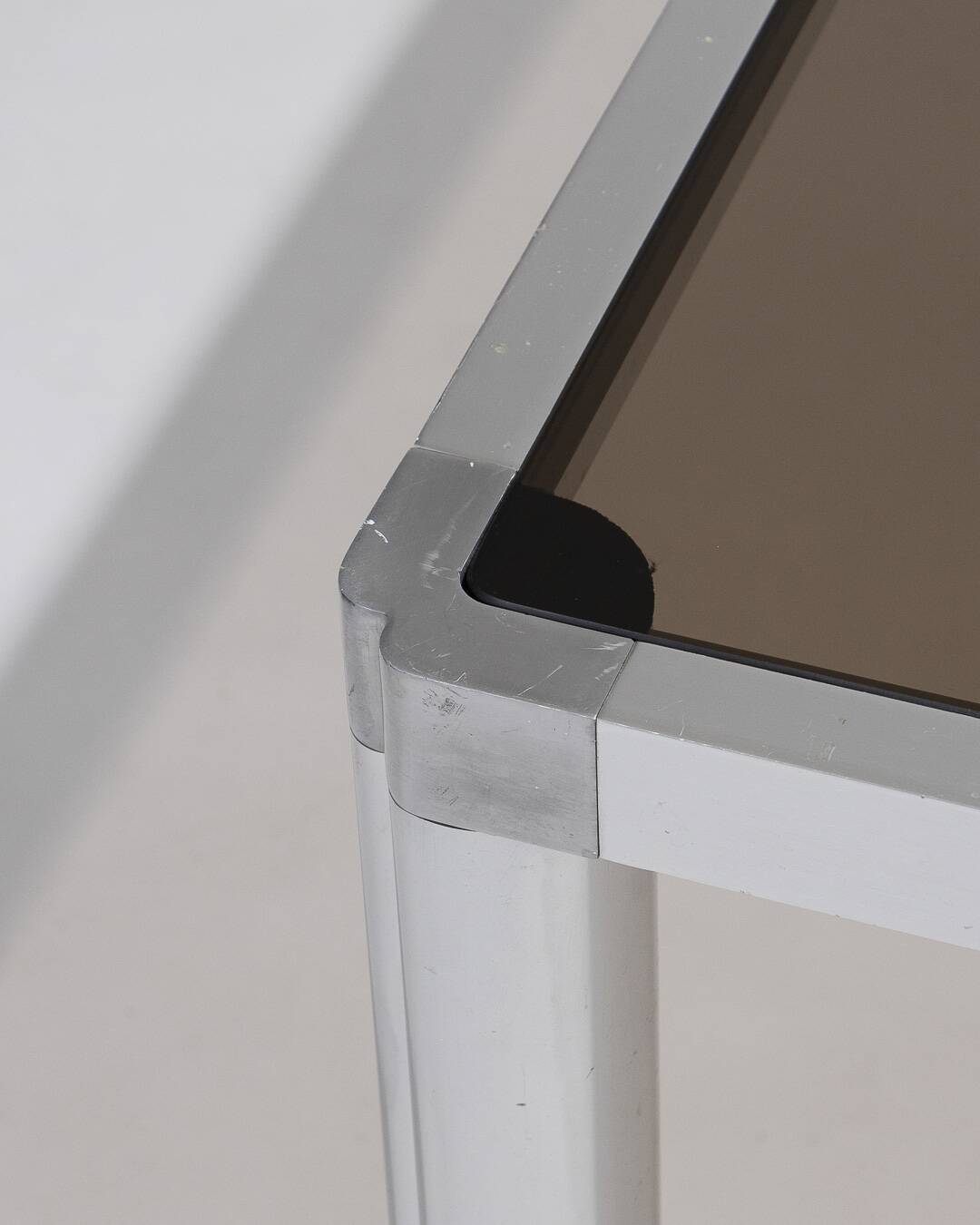 Glass and chrome dining table, 1970s