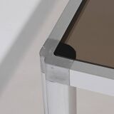 Glass and chrome dining table, 1970s