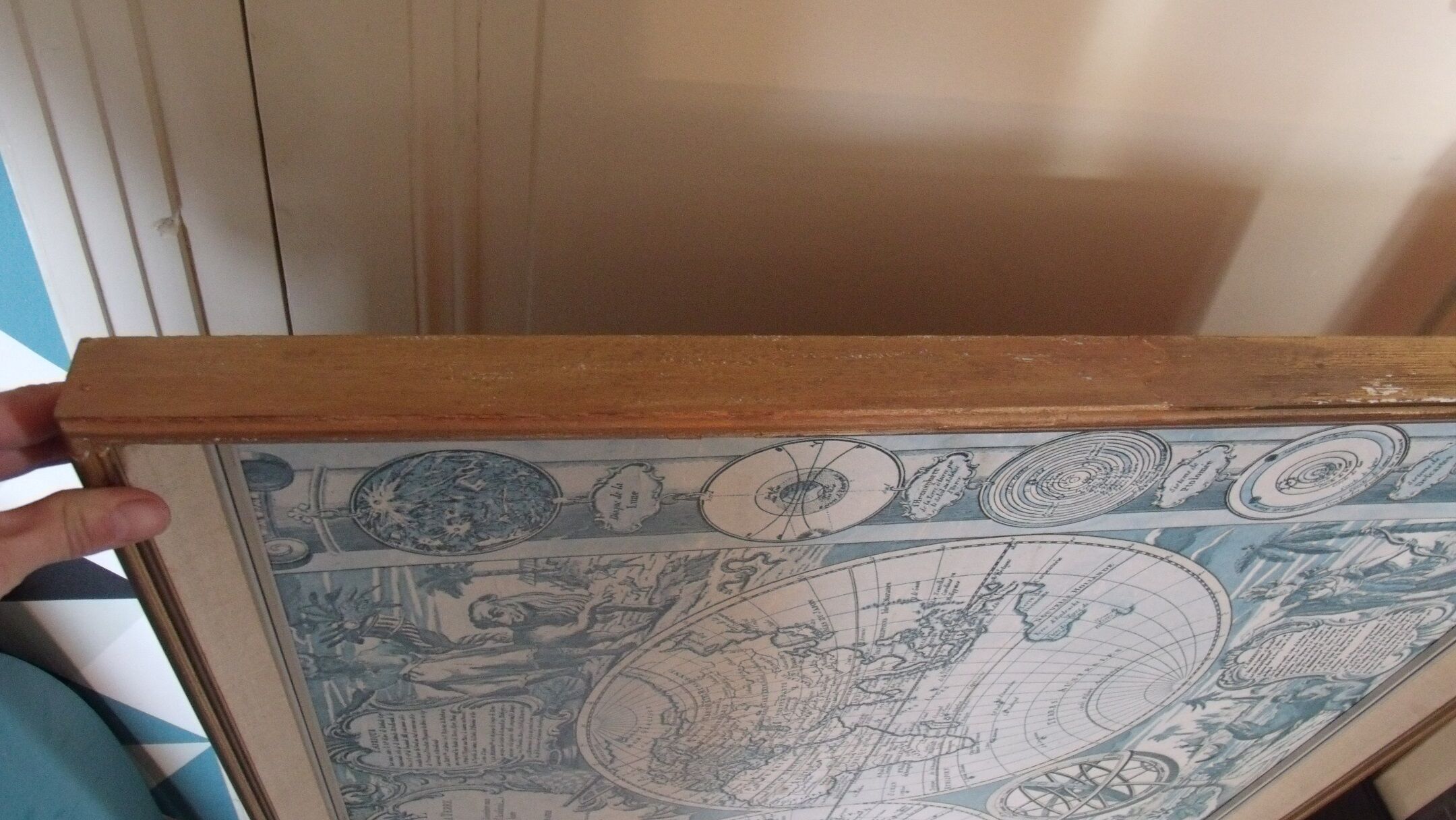 Old map framed map world map