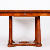 Restored biedermeier dining table, yew-tree, austria, 1830s