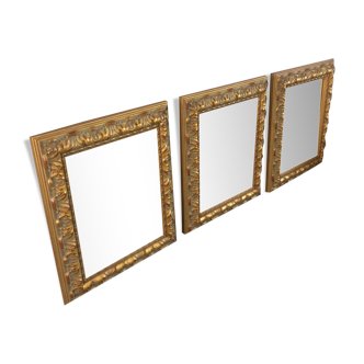 Triptych of ancient gilded mirrors