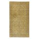 Vintage Handmade Turkish Wool Area Rug Redyed in Yellow for Modern Interiors