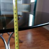 Space Age 1970s chrome and glass round table