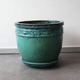 Glazed terracotta planter, handmade, 20th century