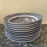 Hollow earthenware plates Churchill Willow Blue