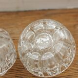 2 vintage Reims glass flower picks