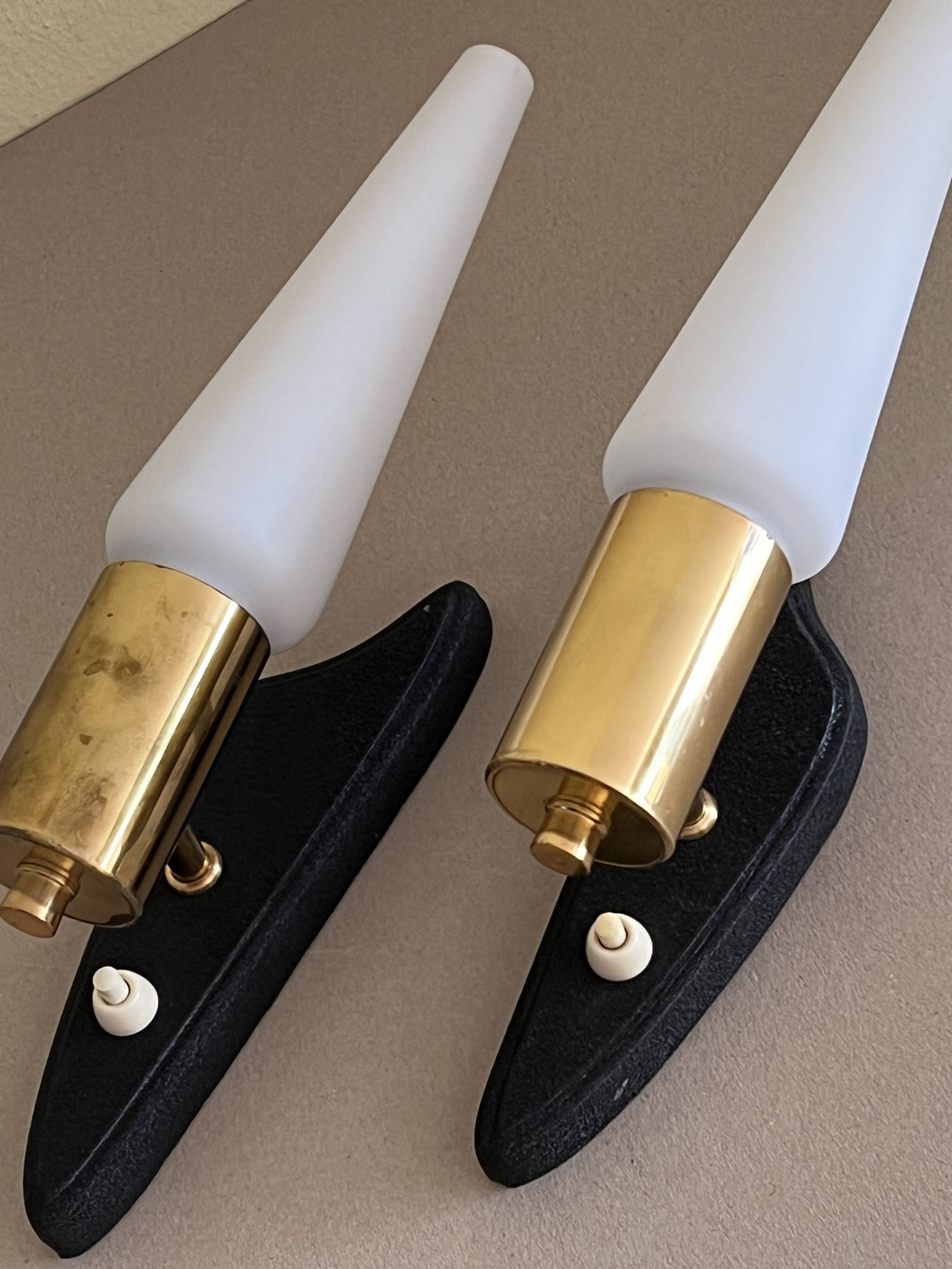 Pair of vintage wall lights, 60s