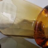 4 old amber colored glasses