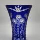 Baccarat vase in cut sapphire blue crystal 30cm