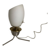 Lampe vintage 1960 tripode opaline design mid century - 34 cm