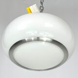 Stilux Milano, white perspex and aluminum ceiling lamp from 60s