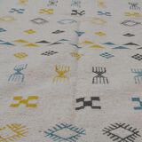 Tapis blanc bleu et jaune 130x203cm