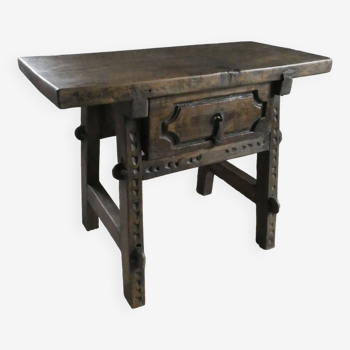 solid wood side table from the 18th century