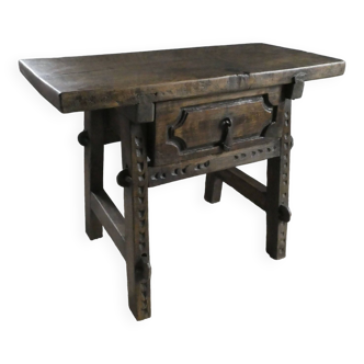 solid wood side table from the 18th century