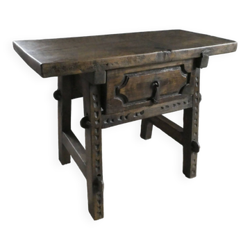 solid wood side table from the 18th century