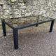 VINTAGE 1970 RECTANGULAR COFFEE TABLE BLACK SMOKED GLASS BROWN