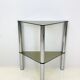 Smoked glass and chrome side table — France, 1970s