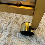 Brass rolling trolley with smoked glass from the 70s