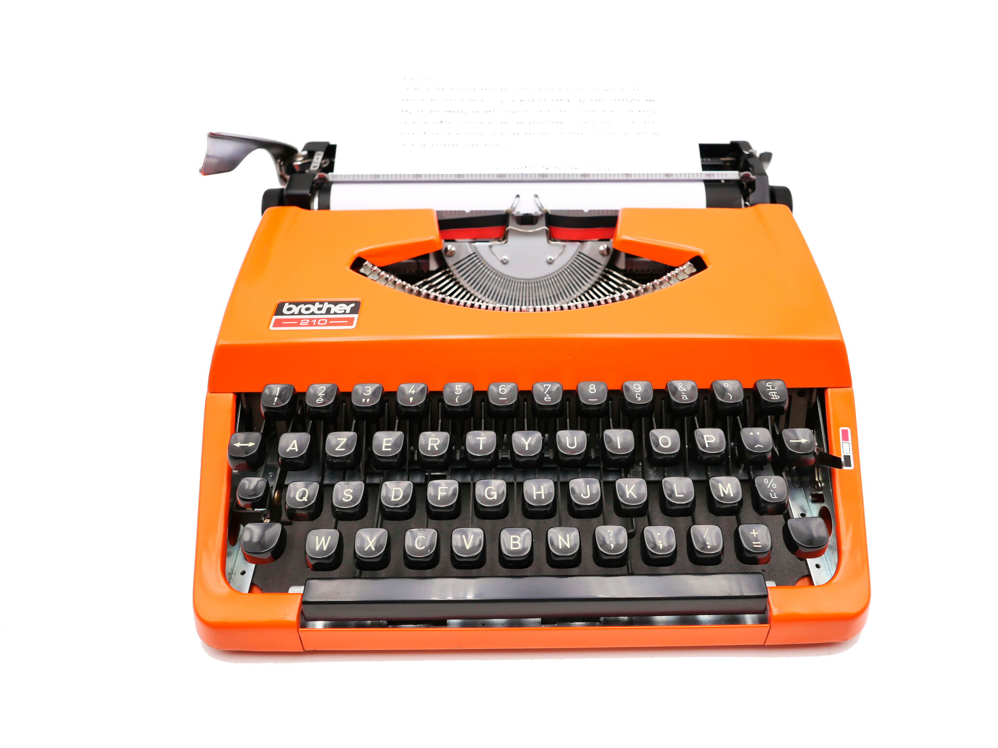 Revised orange brother 210 typewriter with new ribbon