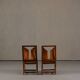 Vintage sculptural unique design dining chairs, France 1960s set of 2