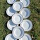 Twelve white porcelain plates