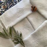 7 MS Monogram Damask Cotton Napkins