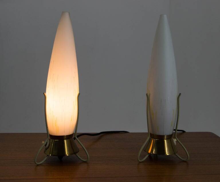 Set of Two Mid-Century Table Lamps Rockets, 1960s