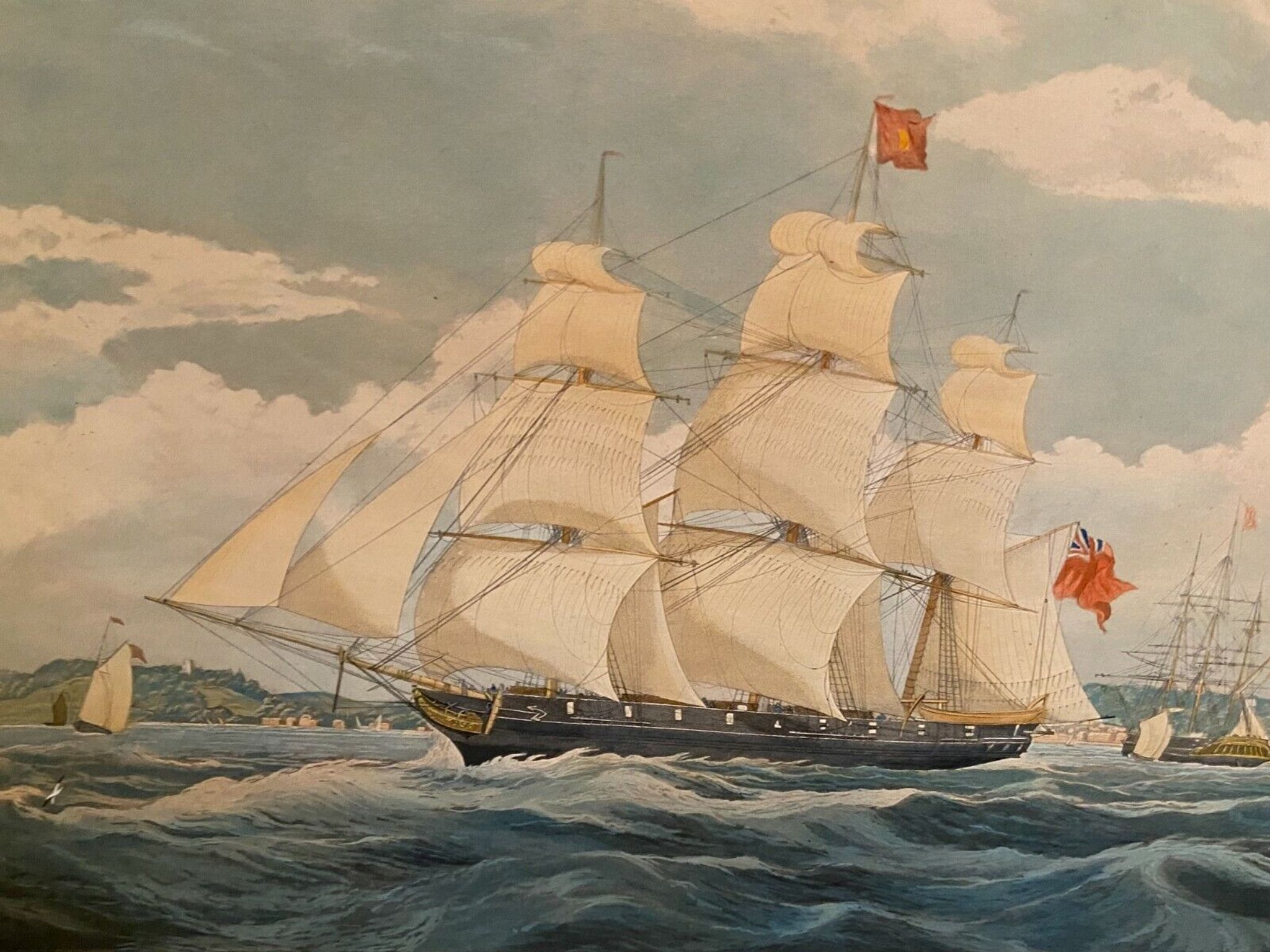 Engraving XIXth The Samuel Enderry of 422 tons William Lisle W.J. Huggins Rosenberg