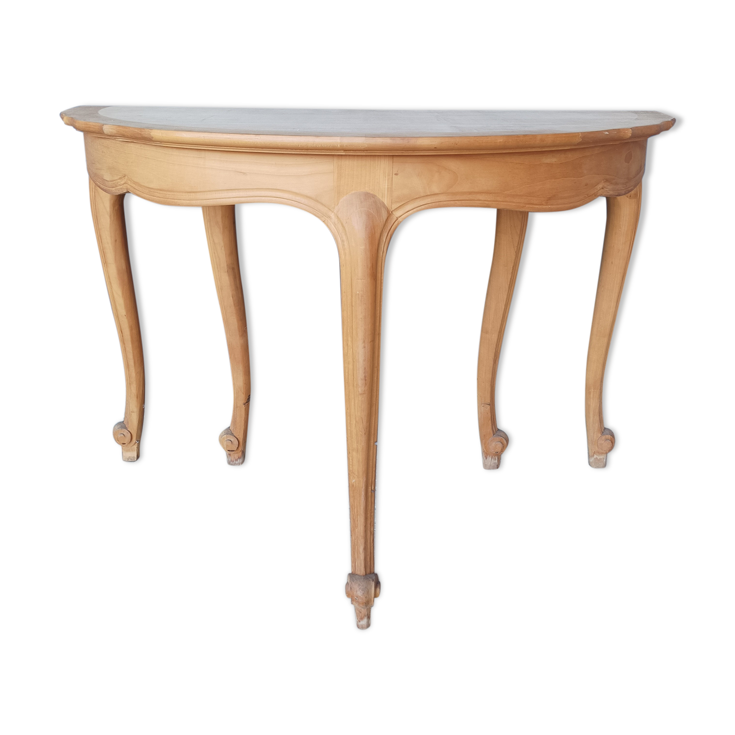 Half-moon beech console