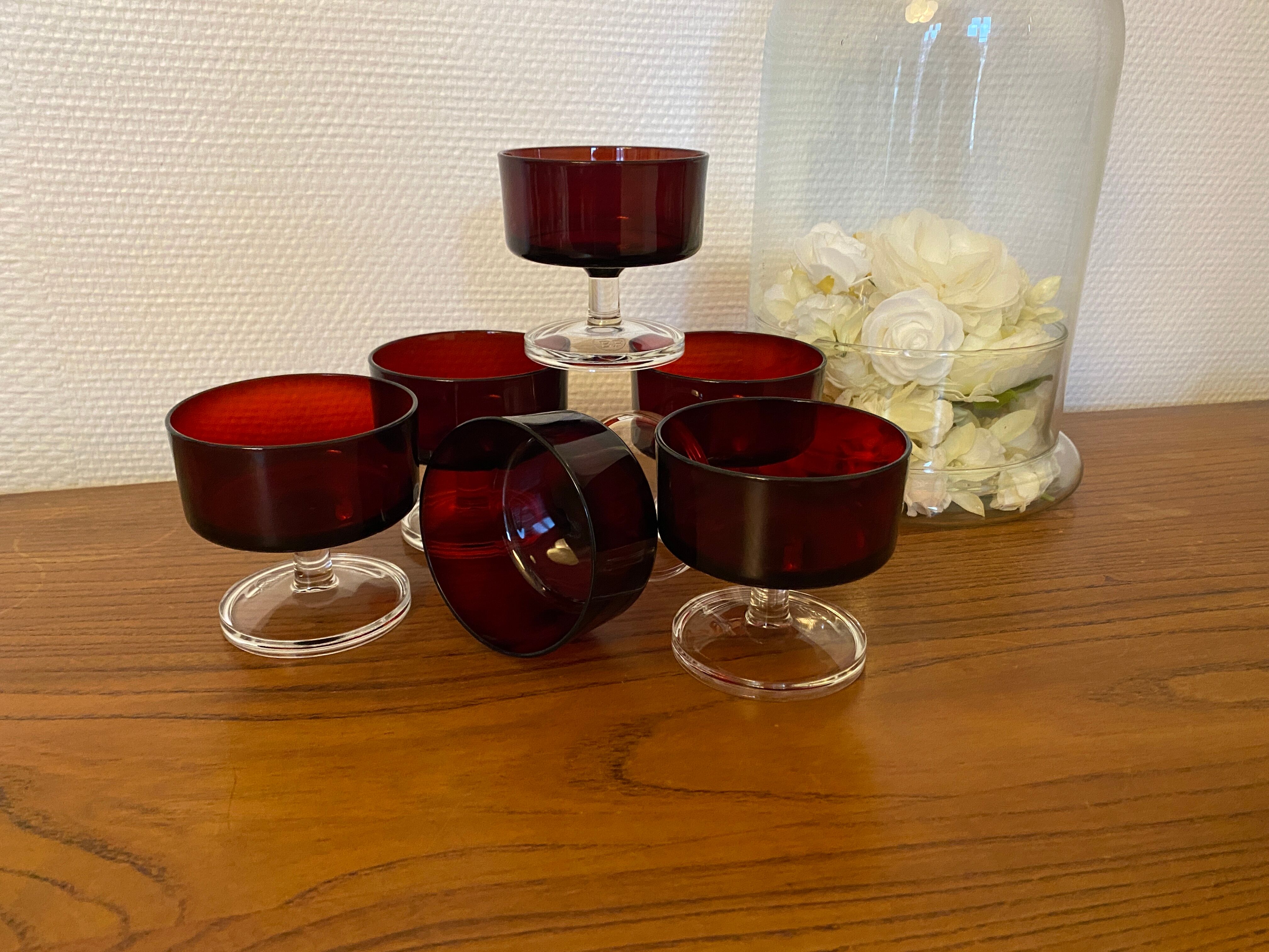Set of 6 champagne glasses Sweden Ruby