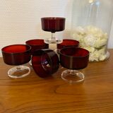 Set of 6 champagne glasses Sweden Ruby