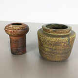 Set of 2 ceramic studio pottery vase by Piet Knepper for Mobach Netherlands 1970