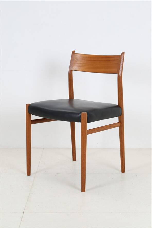High-quality “418” chair by Arne Vodder for Sibast / teak / genuine leather / Mid-Century Danish Modern design / 1960s