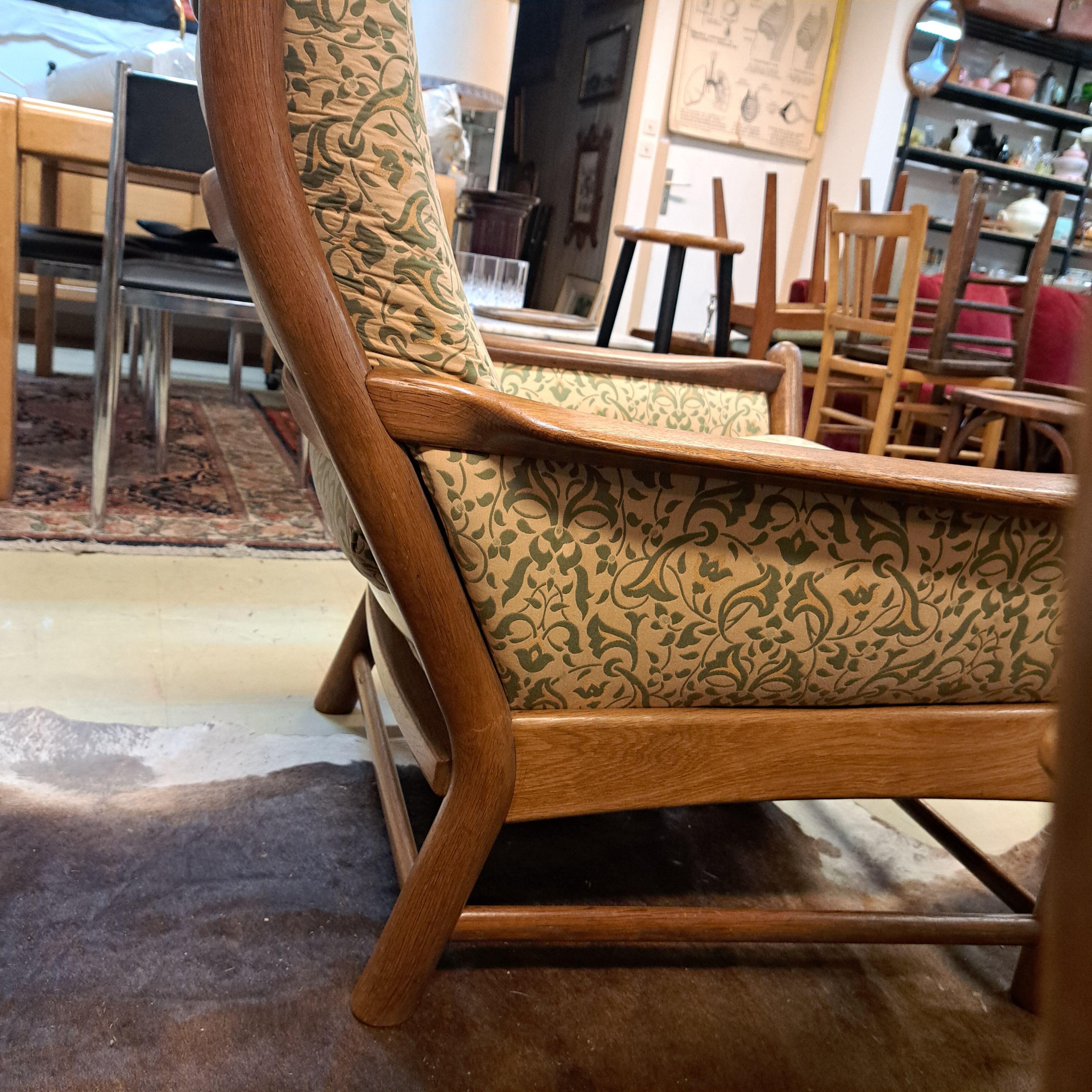 Scandinavian armchairs and ottomans