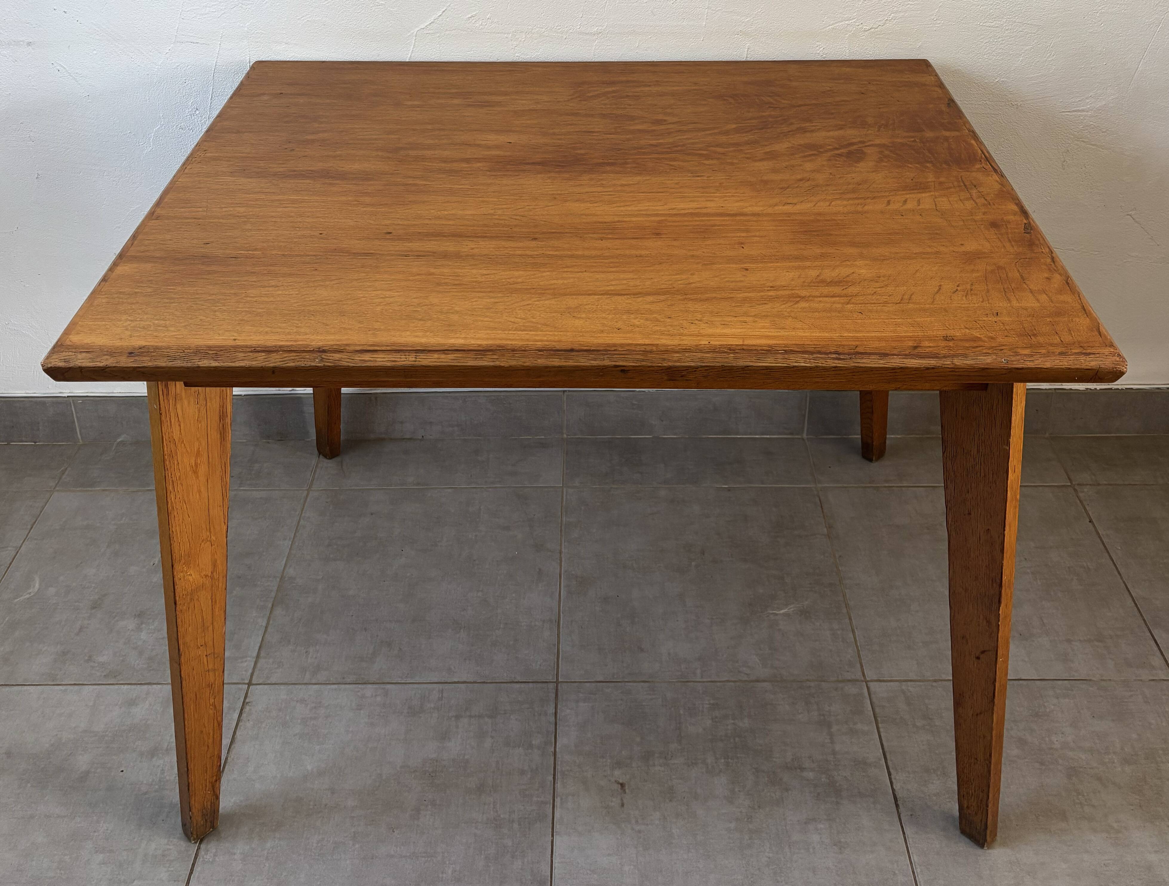 Vintage oak table from the 1950s.
