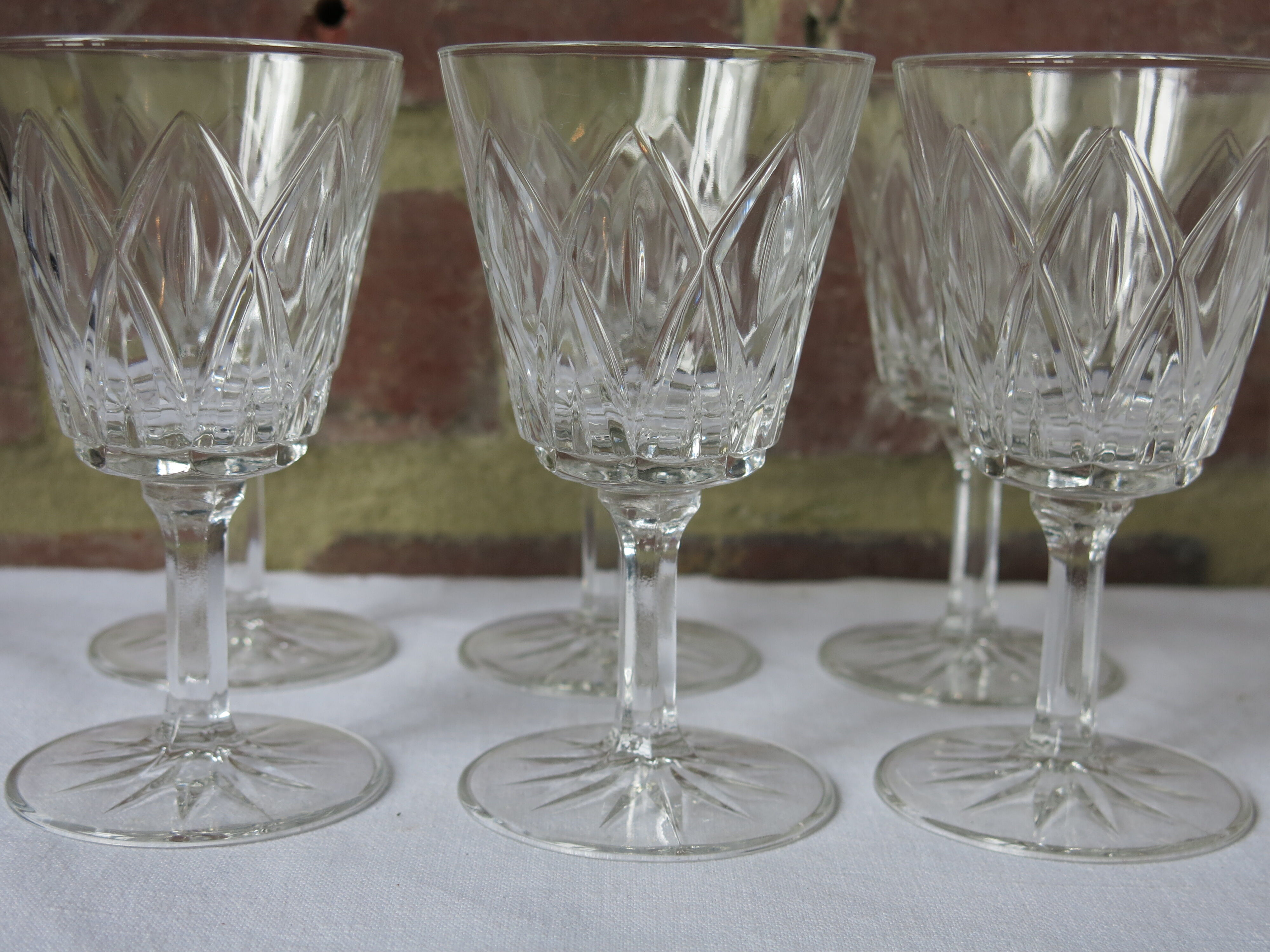 8 glasses with semi-crystal stems