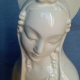 Virgin white ceramic bust / ecru ep 1950
