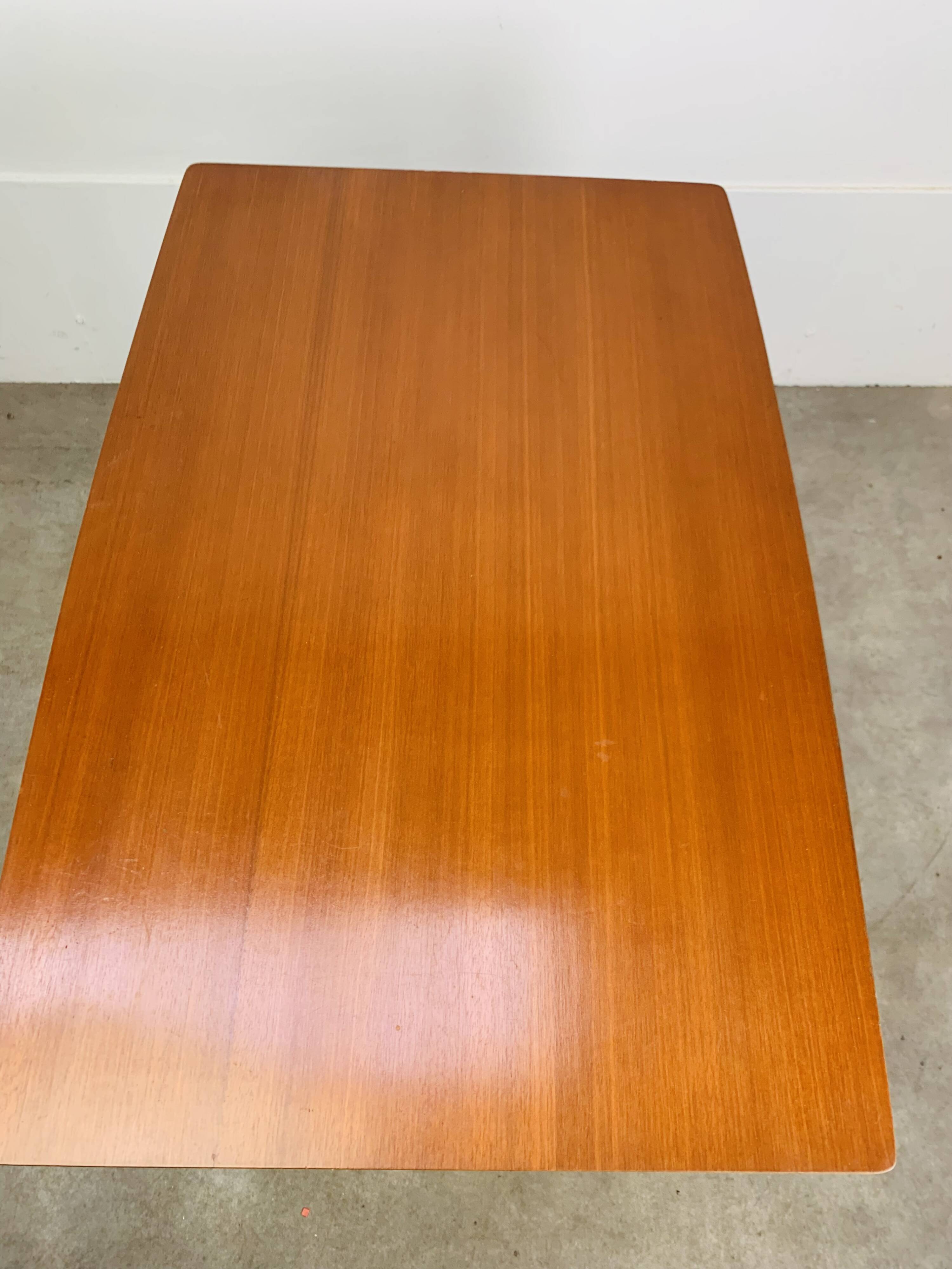 Minimalist Scandinavian teak desk from the 1960s, vintage.