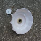 Suspension old lampshade in pale pink opaline